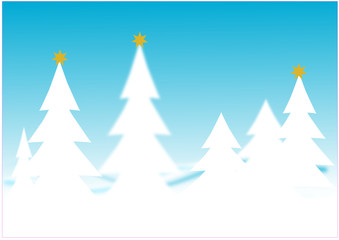 Obraz premium Weihnachten, sterne, Schnee, landschaft, tannebaum