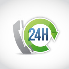 24 hour phone customer support illustration
