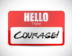 courage name tag illustration design