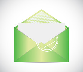 green envelope email illustration design