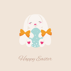 Vector Easter bunny with egg