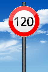 Verkehrszeichen, 120, mit Hintergrund