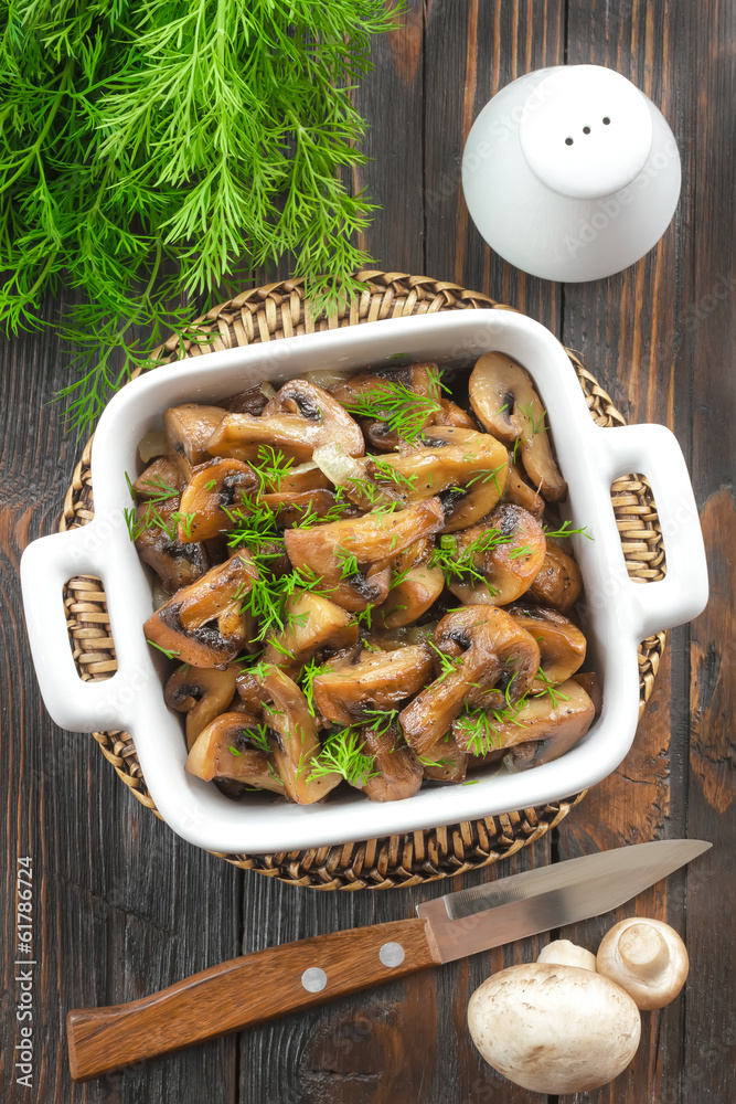 Poster Fried mushrooms