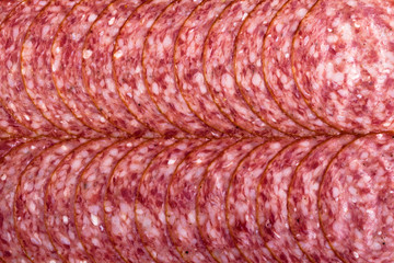slices of salami occupies all the space frame