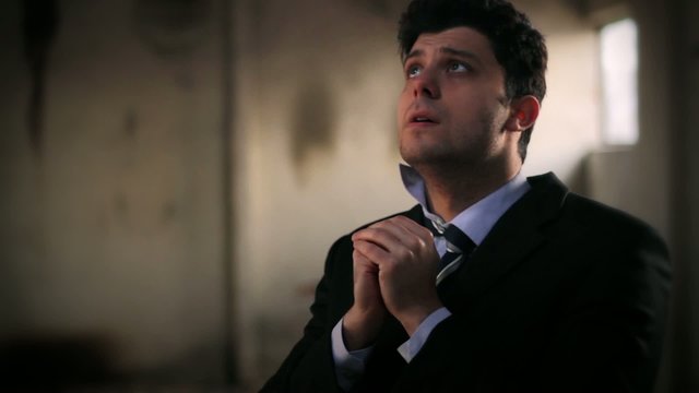 Businessman Despair Prayer Praying God Devine Help