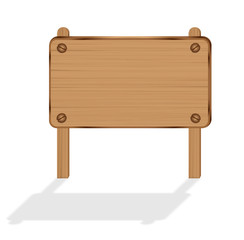 Wooden Hoarding Sign Board Isolated on White