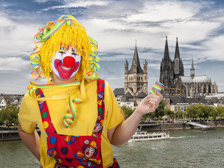 Damen Kostüm Latzhose Clownin Fasching Karneval Fri 