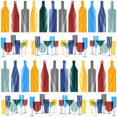 bottles and glasses