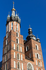 Fototapeta na wymiar towers of St. Mary's Basilica in cracow in poland