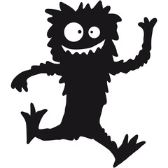 Rennendes Springendes Haariges Schnelles Monster