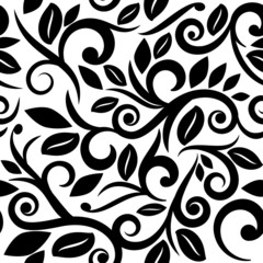 black and white or transparent seamless floral background