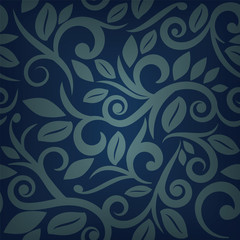 blue seamless floral background