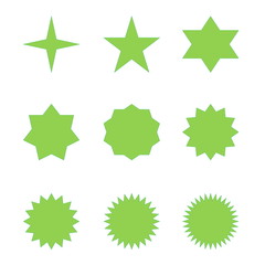 Set of green stars