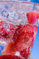 Fresh tropical cocktail on sunny beach