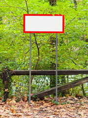 Danger sign in a river with blank space