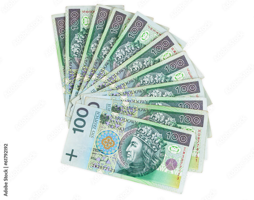 Wall mural polish banknotes of 100 pln