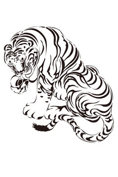 伊藤若冲 猛虎図 イメージイラスト