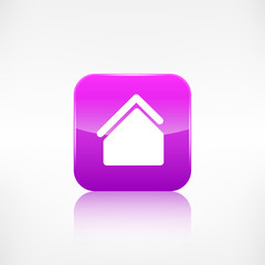 Home icon. House symbol. Application button.