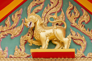Gold Singha in the temple
