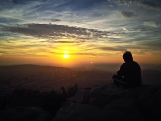 Watching a Sunset, Cowles Mountain, San Diego, California, USA