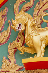 Fototapeta premium Gold Singha in the temple