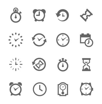 Simple Icon set related to Time