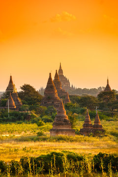 Bagan at Sunset, Myanmar.