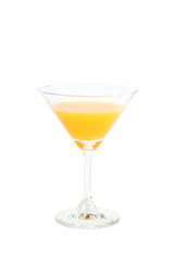 Glass with oranges juice isolated.