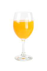 Glass with oranges juice isolated.