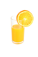 Mandarin oranges and glass isolated.