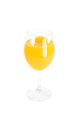 Glass with oranges juice isolated.