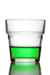 Green water in Glass isolated.