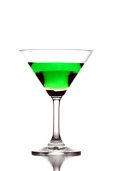 Green water in Glass isolated.