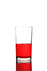 Red water in Glass isolated.