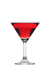 Red water in Glass isolated.