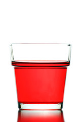 Red water in Glass isolated.