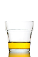 Yellow water in Glass isolated.