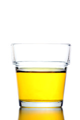 Yellow water in Glass isolated.