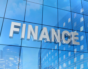 finance word on building