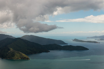 Fototapeta na wymiar aerial view of Queen Charlotte Sound