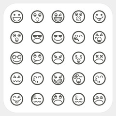 Emotion face icons set
