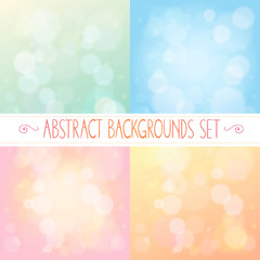 Abstract backgrounds with bokeh set