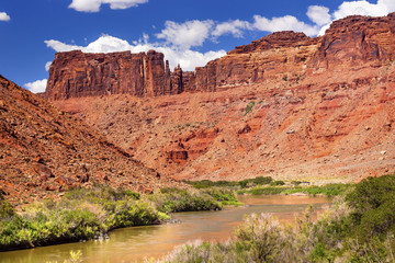 Colorado River Rock Canyon Near Arches National Park Moab Utah
