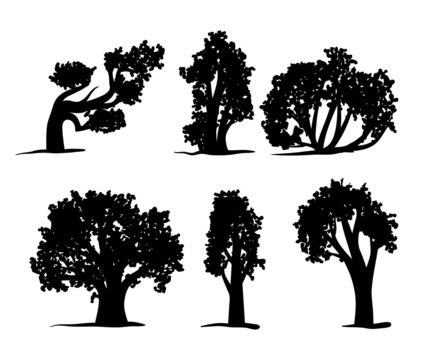 Tree silhouettes set