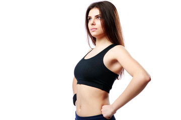 Obraz premium sport woman isolated on white background