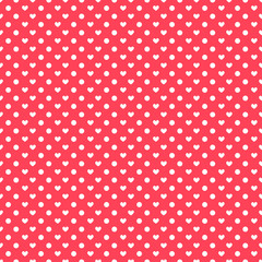 Polka hearts seamless pattern