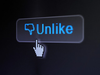 Social media concept: Unlike and Thumb Down on digital button