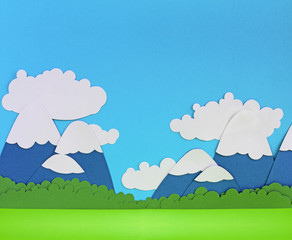 Fototapeta premium Paper mountain landscape