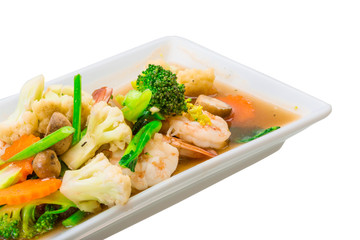Shrimps with vegetables