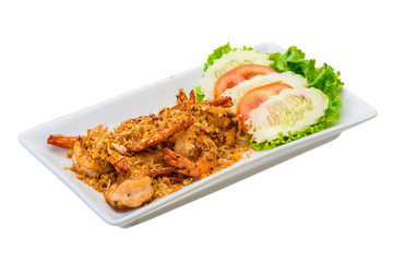 Fried shrimps with garlic